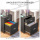 Mobile Filing Cabinet, Vertical File Cabinet with 2 Drawers, Wheels, for Letter or A4 File, Black