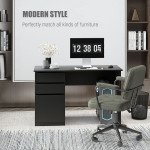 Computer Desk with Storage, PC Table with Drawers and Cabinet for Home Office, Study Room, Black