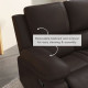 Reclining Loveseat Sofa with Pullback Control Footrest, Leather Manual Recliner for Living Room, Easy Cleaning & Assembly, Brown