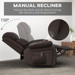 PU Leather Reclining Chair with Vibration Massage Recliner, Swivel Base, Rocking Function, Remote Control, Brown