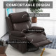 PU Leather Reclining Chair with Vibration Massage Recliner, Swivel Base, Rocking Function, Remote Control, Brown