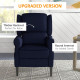 Push Back Recliner Chair, Vibration Massage Recliner for Living Room with Extendable Footrest, Remote, Pocket, Blue