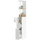 Tall Bathroom Storage Cabinet, Narrow Bathroom Cabinet with Drawers and Open Shelves for Small Spaces, White