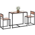 Dining Table Set, Industrial Dining Set for 2, Kitchen Table and Chairs for Small Space, Dining Room Table with Chairs