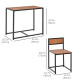Dining Table Set, Industrial Dining Set for 2, Kitchen Table and Chairs for Small Space, Dining Room Table with Chairs
