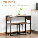 Dining Table Set, Industrial Dining Set for 2, Kitchen Table and Chairs for Small Space, Dining Room Table with Chairs