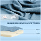 Modern 2 Seat Sofa for Bedroom, Upholstered Two Seater Couch with Rubber Wood Legs, Blue