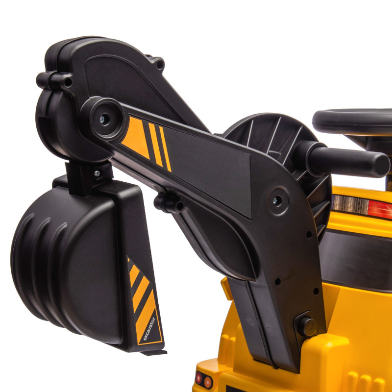 3 in 1 Ride-On Excavator Bulldozer Road Roller, No-Power Pretend Play Construction Vehicle with Music, for Ages 18–48 Months, Yellow