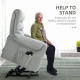 Lift Chair for Elderly, Massage Recliner Chair with 8 Vibration Points, Footrest, Remote Control, Side Pockets, Grey