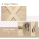 4.7' 4 Panel Wooden Room Divider with Pegboard Display, Folding Privacy Screen for Home Office, Natural