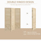 4.7' 3 Panel Wooden Room Divider with Pegboard Display, Folding Privacy Screen for Home Office, Natural