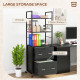 Mobile Filing Cabinet 2 Drawer File Cabinet with Key Adjustable Hanging Bar for Letter A4 and Legal Size Black