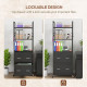 Mobile Filing Cabinet 2 Drawer File Cabinet with Key Adjustable Hanging Bar for Letter A4 and Legal Size Black