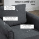 Vintage Armchair, Upholstered Accent Chair with Rolled Arms, Gourd-Shaped Rubber Wood Legs, Dark Grey