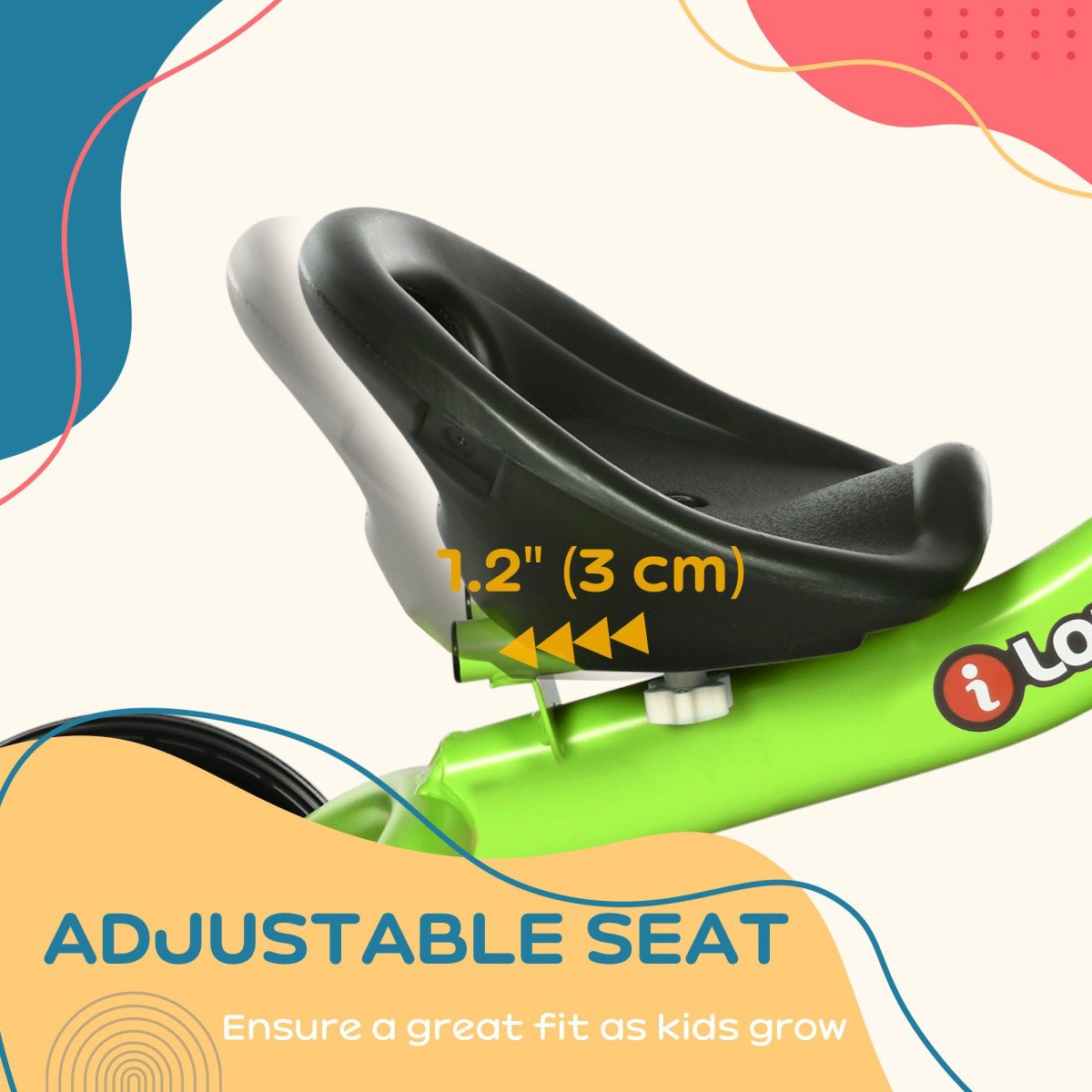 Qaba Tricycle for Toddler 2-5 Year Old Girls and Boys, Toddler Bike with Adjustable Seat, Basket, Bell, Green