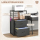 Lockable Filing Cabinet, 2 Drawer File Cabinet with Adjustable Hanging Bar for Letter, A4 and Legal Size, Black