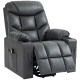 Lift Chair for Elderly, PU Leather Electric Recliner Chair with Quick Assembly, Remote, Cup Holders, Side Pockets, Grey