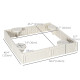 Kids Outdoor Sandbox with Canopy, Bottom Fabric Liner, Cream White