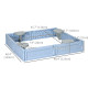 Kids Outdoor Sandbox with Canopy, Bottom Fabric Liner, Light Blue