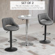 Bar Stools Set of 2, Swivel Counter Height Barstools with Adjustable Height, Faux Leather Upholstered Bar Chairs with Round Metal Base and Footrest, Grey