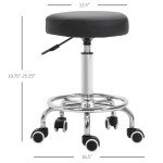 Adjustable Swivel Salon Stool Hydraulic PU Barber Rolling Massage Tattoo Chair Bar Beauty SPA Seat Black