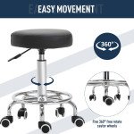 Adjustable Swivel Salon Stool Hydraulic PU Barber Rolling Massage Tattoo Chair Bar Beauty SPA Seat Black