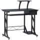 Computer Desk with Keyboard Tray, Writing Desk with Drawer, Workstation for Home Office, Black (35.4