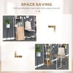 Computer Desk with Storage Sheves and Foldable Tabletop, Writing Desk for Home Office and Study, White, Natural