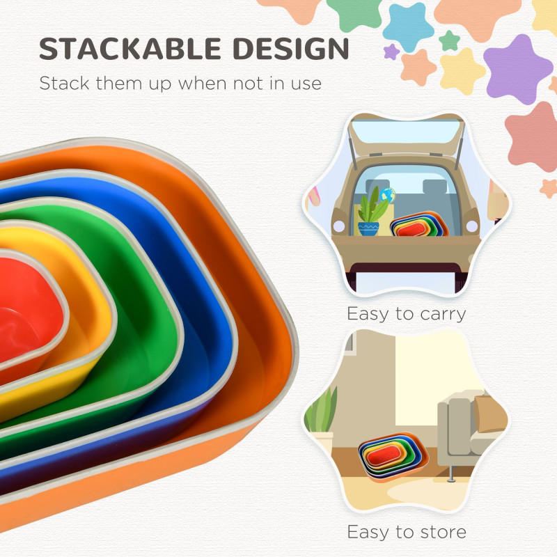5 PCs Kids Stepping Stones, Obstacle Course Sensory Play Equipment for 3-8 Years, Indoor Outdoor Use