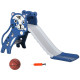 Qaba 3 in 1 Slide for Toddlers, Kids Slide Playset with Basketball Hoop, Climber, for 18-36 Months, Blue