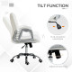 Office Chair, Computer Desk Chair with Adjustable Height and Tufted Back, White