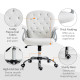 Office Chair, Computer Desk Chair with Adjustable Height and Tufted Back, White