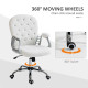 Office Chair, Computer Desk Chair with Adjustable Height and Tufted Back, White