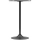 High Top Bar Table, Modern Round Dining Table with Painted Top and Steel Base, Bistro Table for 2 People, Black