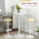 High Top Bar Table, Modern Round Dining Table with Painted Top and Steel Base, Bistro Table for 2 People, White