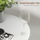 High Top Bar Table, Modern Round Dining Table with Painted Top and Steel Base, Bistro Table for 2 People, White