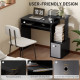 Computer Desk with Sliding Keyboard Tray Storage Drawer Shelf Home Office Workstation Black