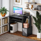 Computer Desk with Sliding Keyboard Tray Storage Drawer Shelf Home Office Workstation Black