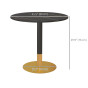 Round Dining Table, Modern Dining Room Table with Faux Marble Top, Steel Base, Space Saving Small Kitchen Table, Black
