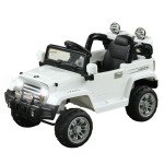 12V Kids Electric Ride-On Car Toy Jeep with Remote Control, White