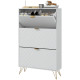 Modern Shoe Storage Cabinet with 3 Flip Drawers for 18 Pairs, Narrow Shoe Organizer for Entryway, Hallway, White