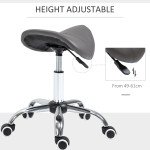 Adjustable Hydraulic Rolling Salon Stool Swivel Saddle Chair Spa Beauty Seat PU Leather, Grey