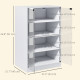 5-Tier Media Cabinet, Media Stand with Adjustable Shelves, Tempered Glass Doors, and Cable Management, Distressed White