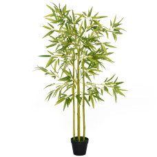 4FT Artificial Bamboo Tree Faux Decorative Plant in Nursery Pot for Indoor Décor