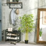 4FT Artificial Bamboo Tree Faux Decorative Plant in Nursery Pot for Indoor Décor