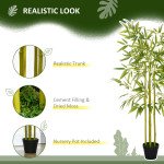 4FT Artificial Bamboo Tree Faux Decorative Plant in Nursery Pot for Indoor Décor
