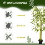 4FT Artificial Bamboo Tree Faux Decorative Plant in Nursery Pot for Indoor Décor