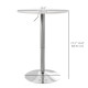 High Top Bar Table, Adjustable Round Kitchen Table with Swivel Top and Steel Base, Bistro Table for 2 People, White
