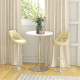 High Top Bar Table, Adjustable Round Kitchen Table with Swivel Top and Steel Base, Bistro Table for 2 People, White
