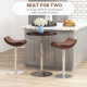 High Top Bar Table, Adjustable Round Kitchen Table with Swivel Top and Steel Base, Bistro Table for 2 People, Walnut